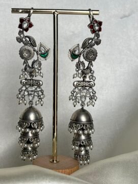 Oxidized Silver Earring 1
